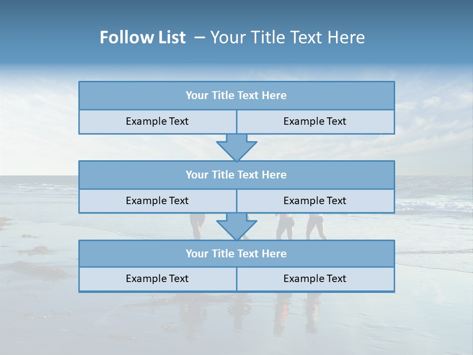 A Group Of People Running Along A Beach PowerPoint Template
