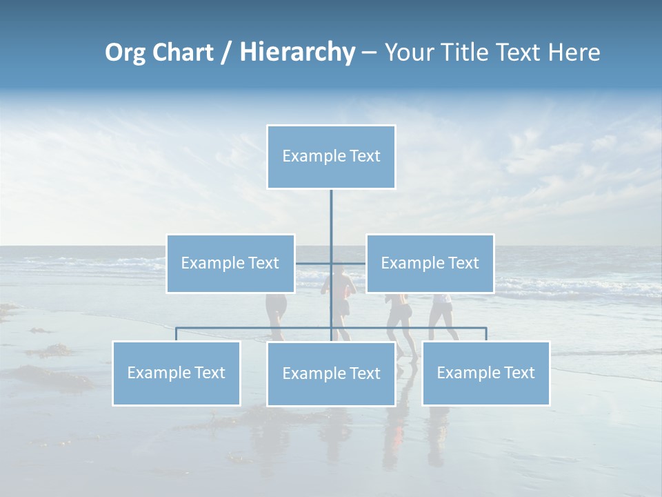 A Group Of People Running Along A Beach PowerPoint Template