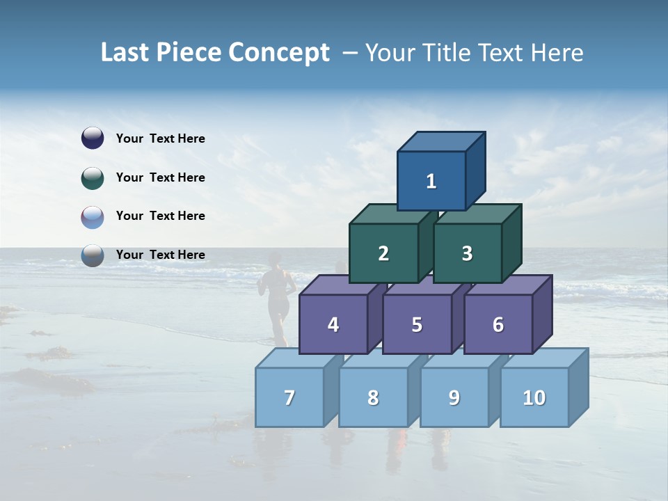 A Group Of People Running Along A Beach PowerPoint Template