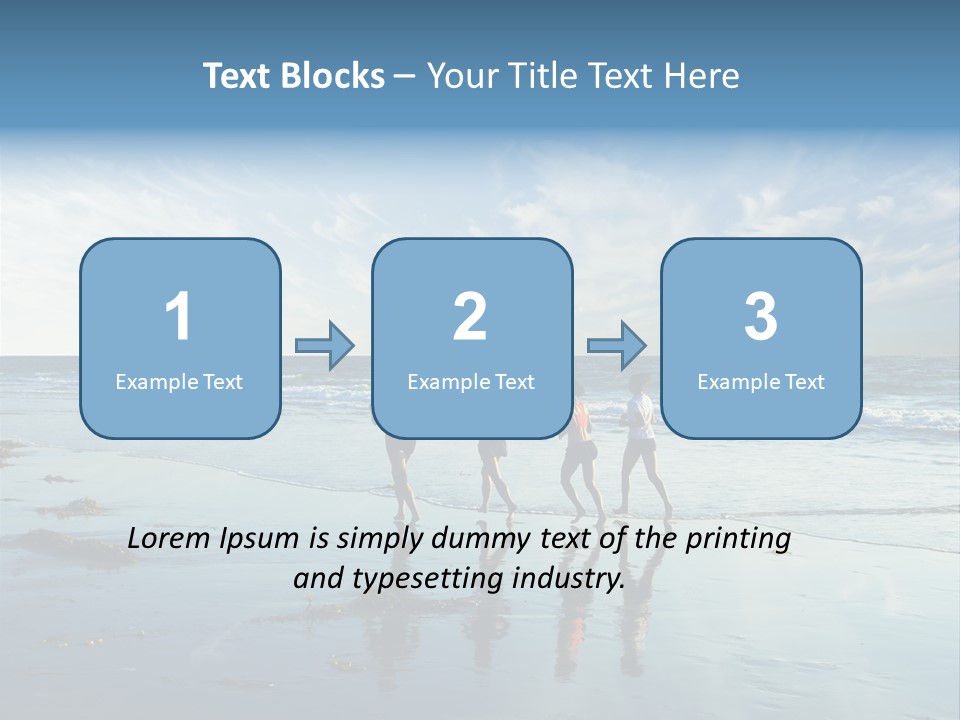 A Group Of People Running Along A Beach PowerPoint Template