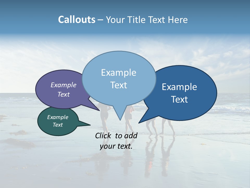 A Group Of People Running Along A Beach PowerPoint Template