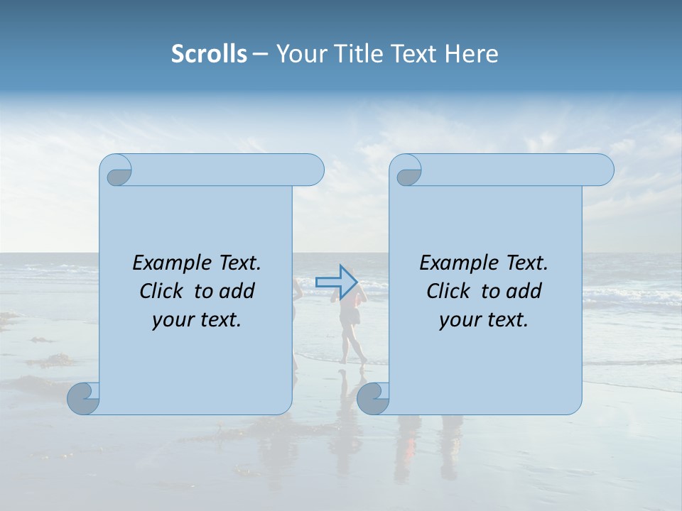 A Group Of People Running Along A Beach PowerPoint Template