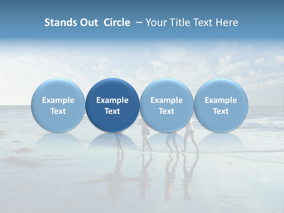 A Group Of People Running Along A Beach PowerPoint Template
