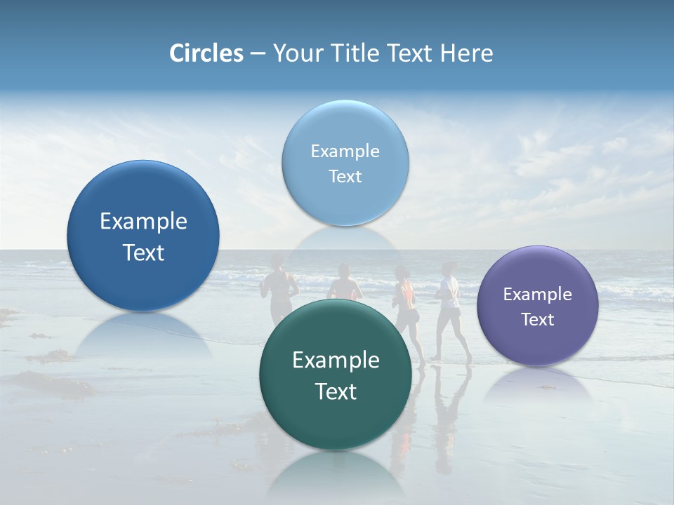 A Group Of People Running Along A Beach PowerPoint Template
