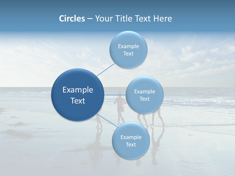 A Group Of People Running Along A Beach PowerPoint Template