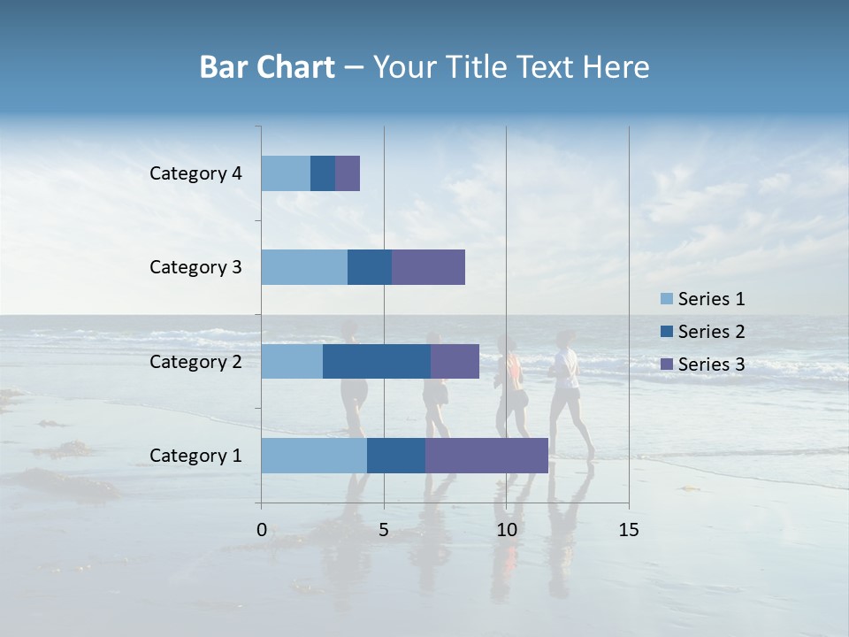 A Group Of People Running Along A Beach PowerPoint Template