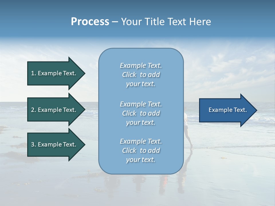 A Group Of People Running Along A Beach PowerPoint Template