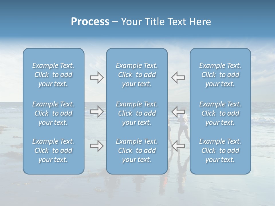A Group Of People Running Along A Beach PowerPoint Template