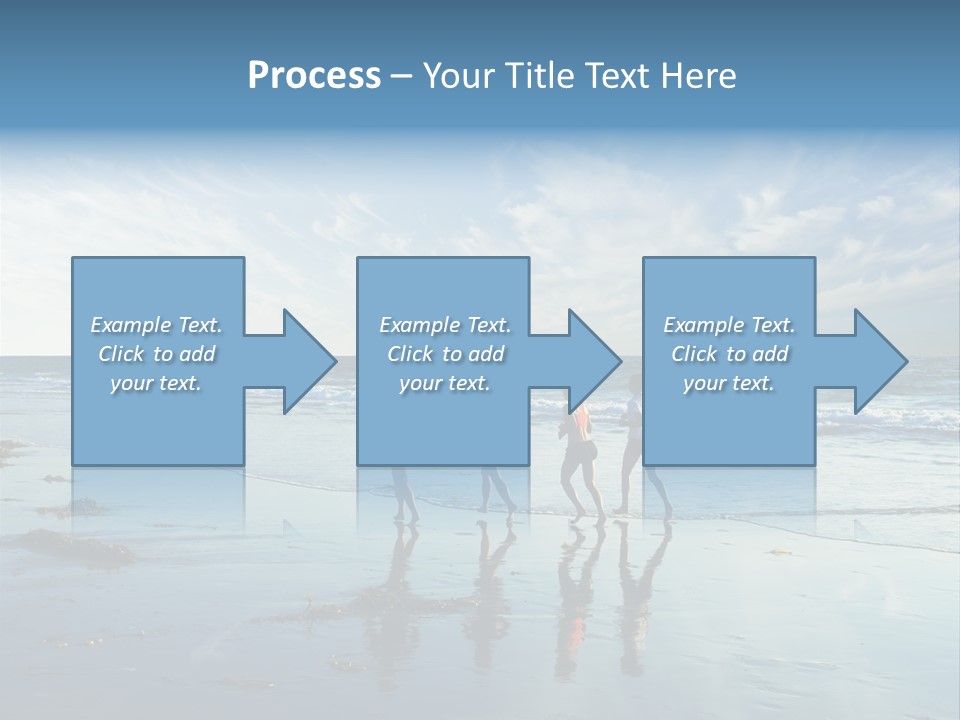A Group Of People Running Along A Beach PowerPoint Template