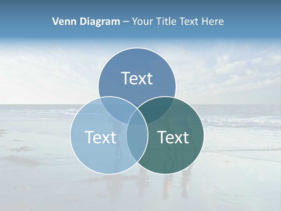 A Group Of People Running Along A Beach PowerPoint Template