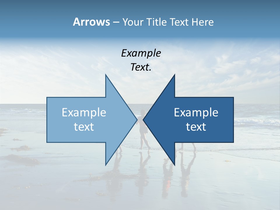A Group Of People Running Along A Beach PowerPoint Template