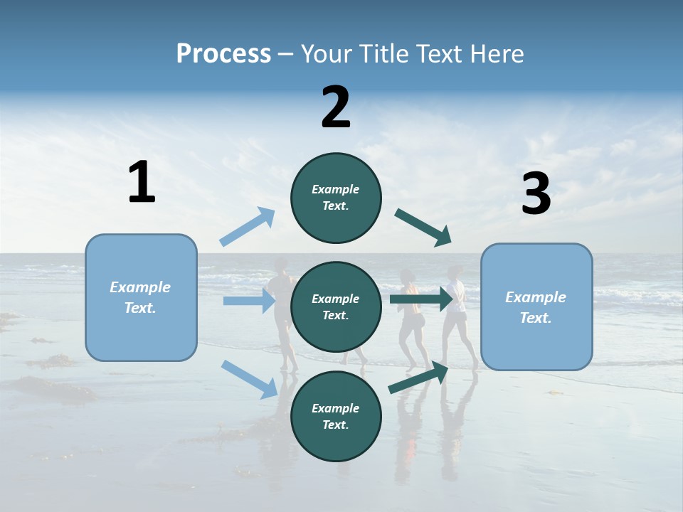 A Group Of People Running Along A Beach PowerPoint Template