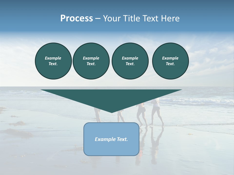 A Group Of People Running Along A Beach PowerPoint Template