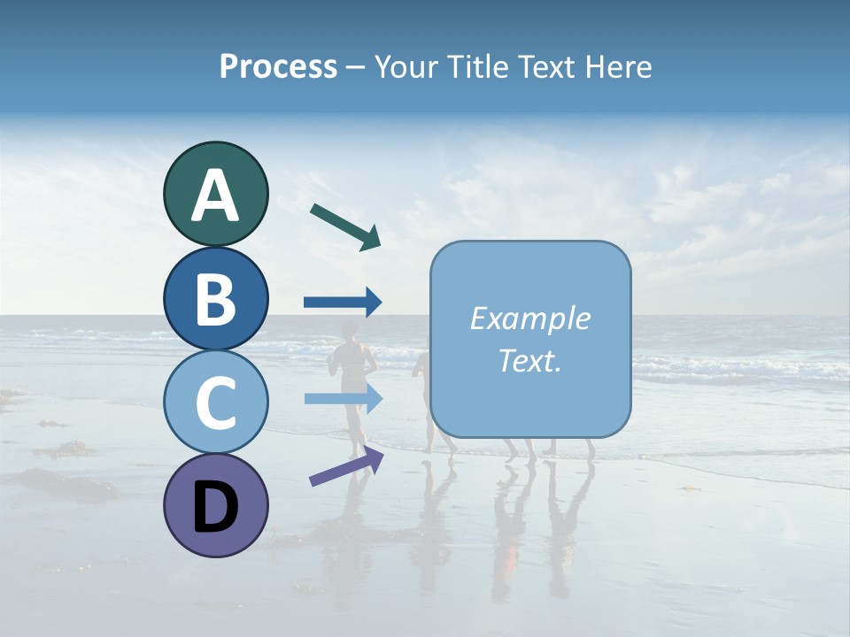 A Group Of People Running Along A Beach PowerPoint Template