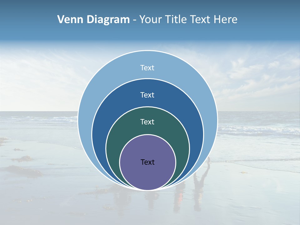 A Group Of People Running Along A Beach PowerPoint Template