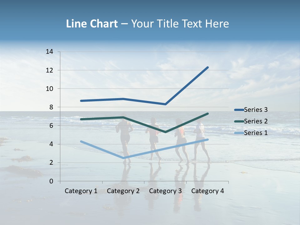 A Group Of People Running Along A Beach PowerPoint Template