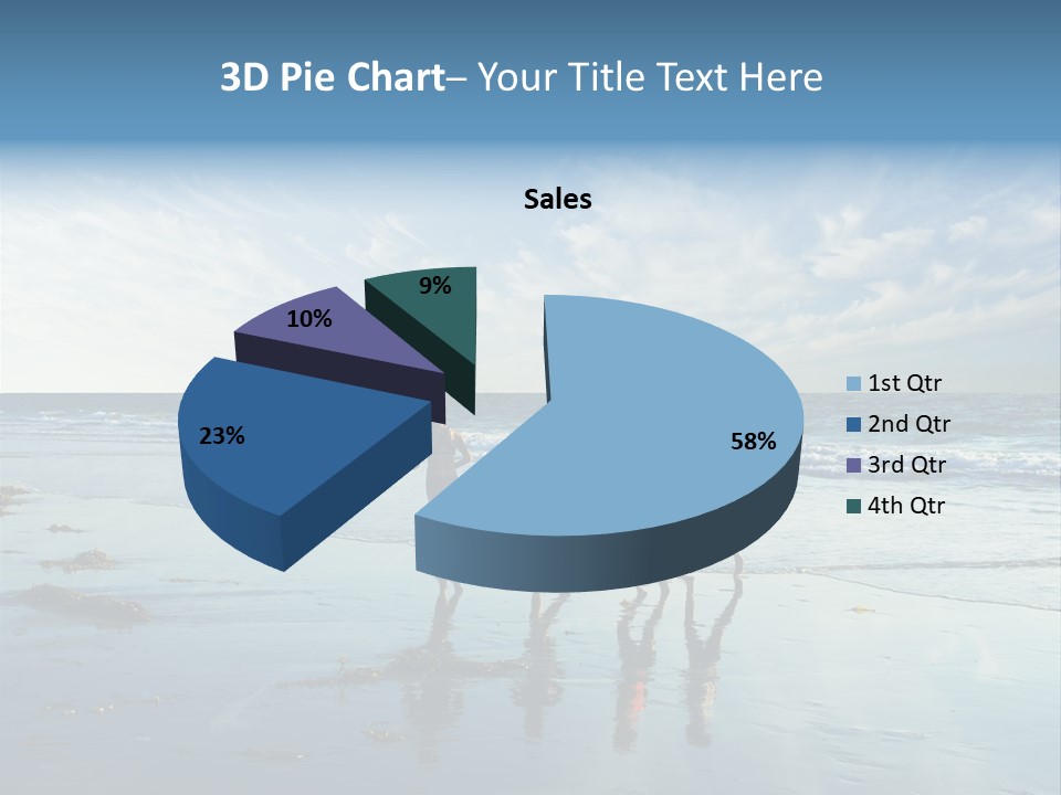 A Group Of People Running Along A Beach PowerPoint Template
