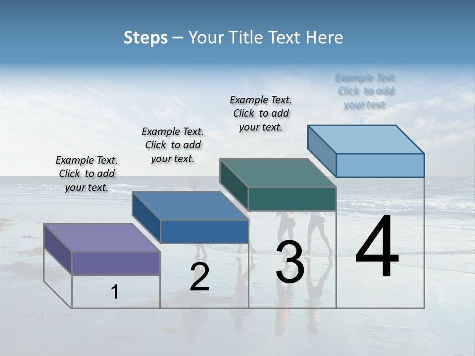 A Group Of People Running Along A Beach PowerPoint Template