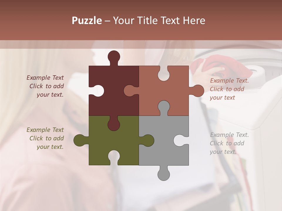 A Woman And A Girl In A Laundry Room PowerPoint Template