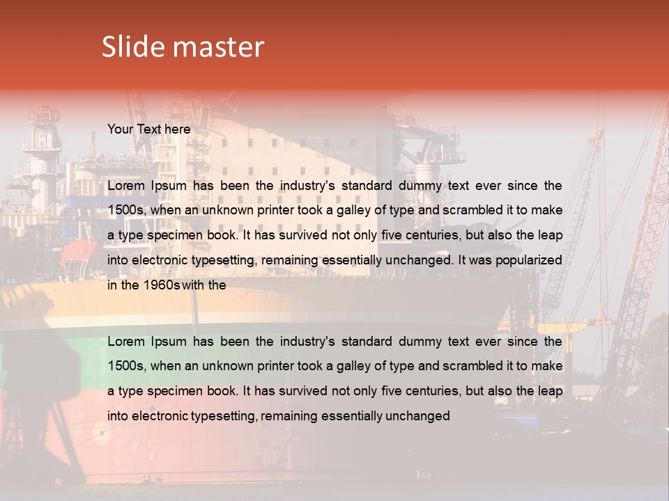 A Large Green And Yellow Boat In A Body Of Water PowerPoint Template