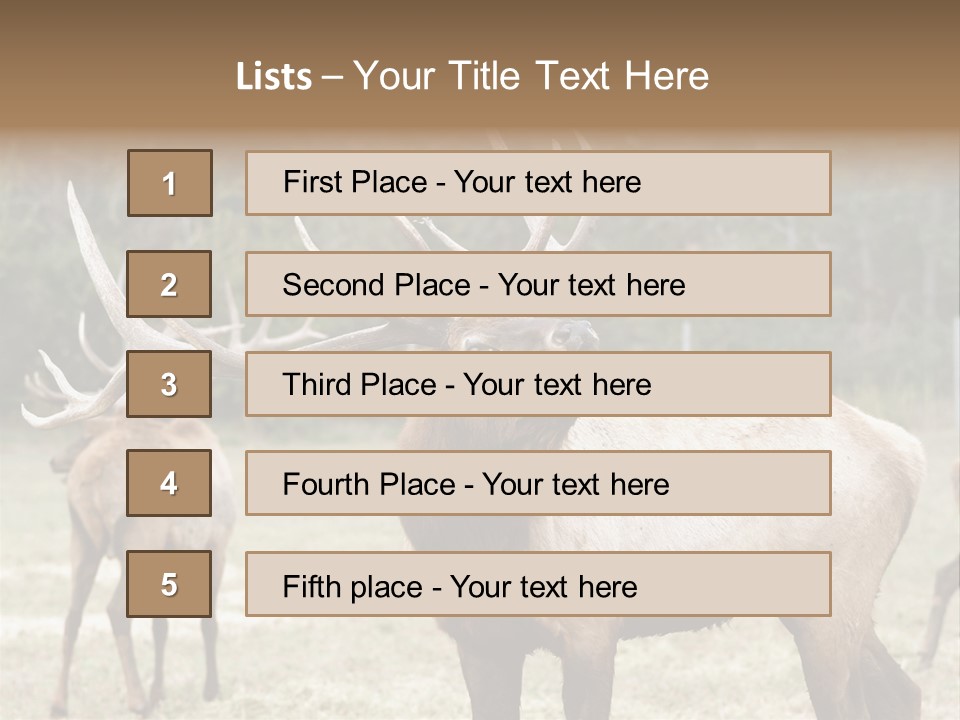 Caribou Elk Wapiti PowerPoint Template