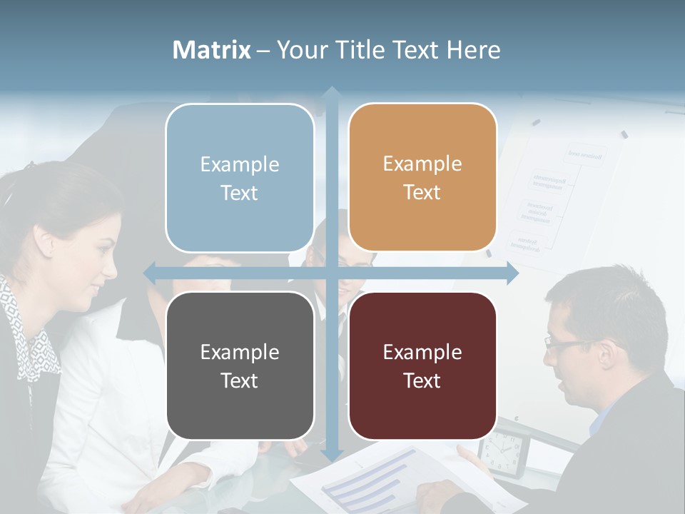 A Group Of Business People Looking At A Presentation PowerPoint Template