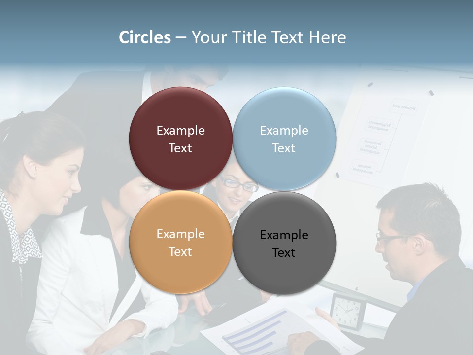 A Group Of Business People Looking At A Presentation PowerPoint Template