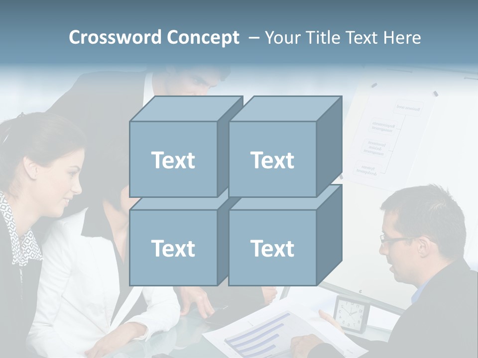 A Group Of Business People Looking At A Presentation PowerPoint Template