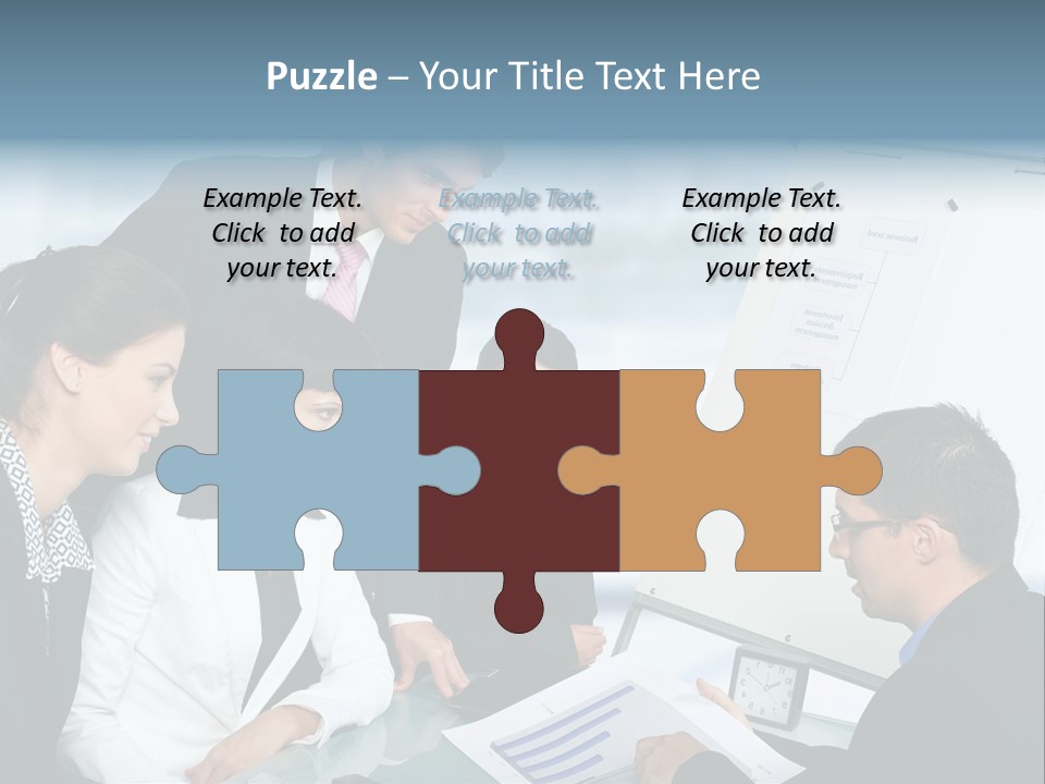 A Group Of Business People Looking At A Presentation PowerPoint Template