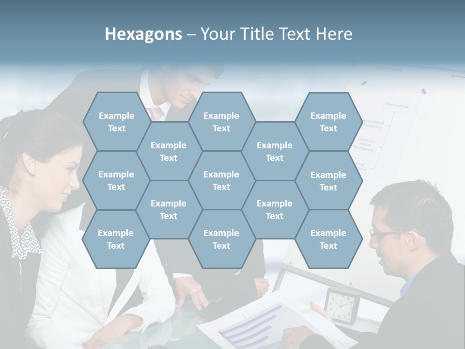 A Group Of Business People Looking At A Presentation PowerPoint Template