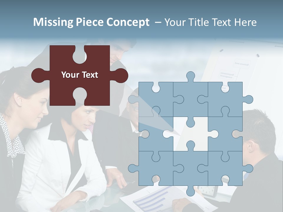 A Group Of Business People Looking At A Presentation PowerPoint Template