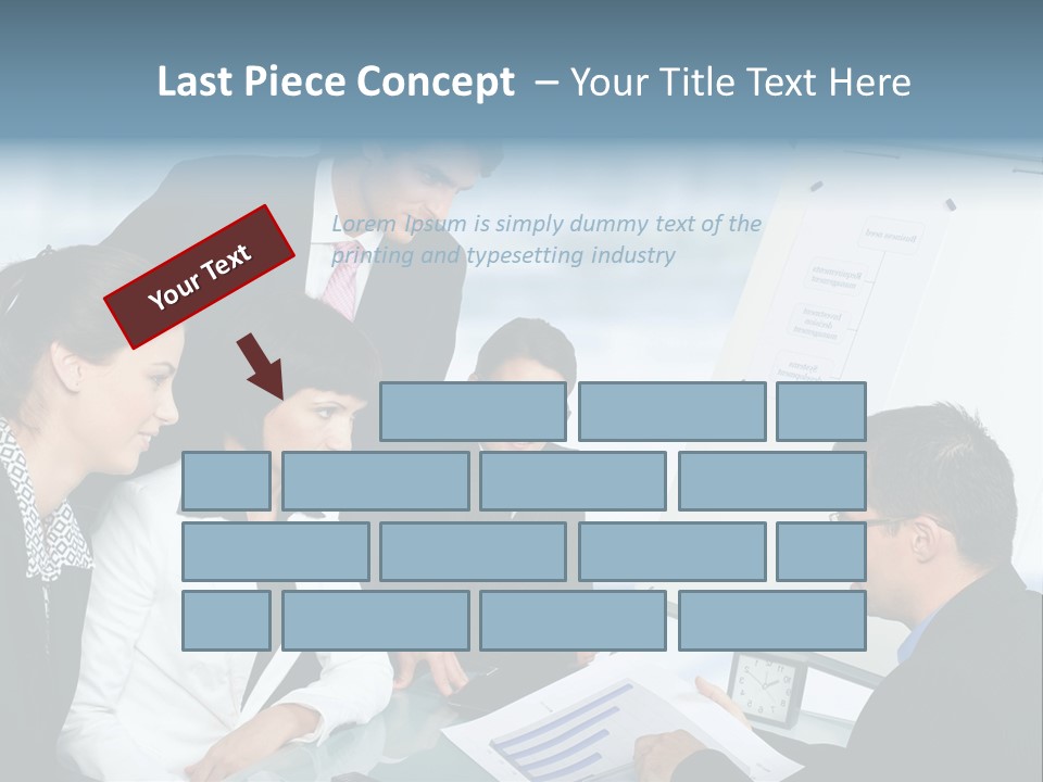 A Group Of Business People Looking At A Presentation PowerPoint Template