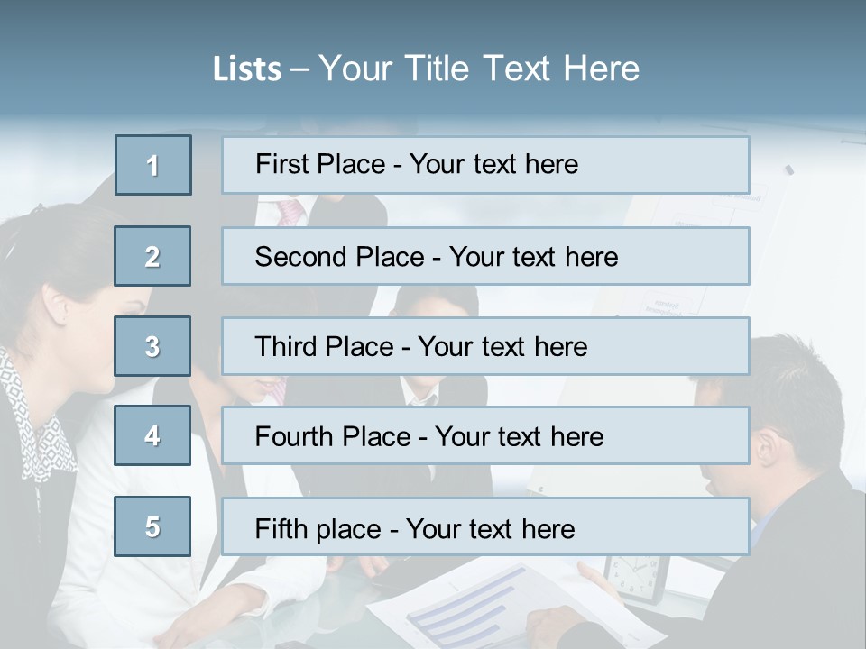 A Group Of Business People Looking At A Presentation PowerPoint Template