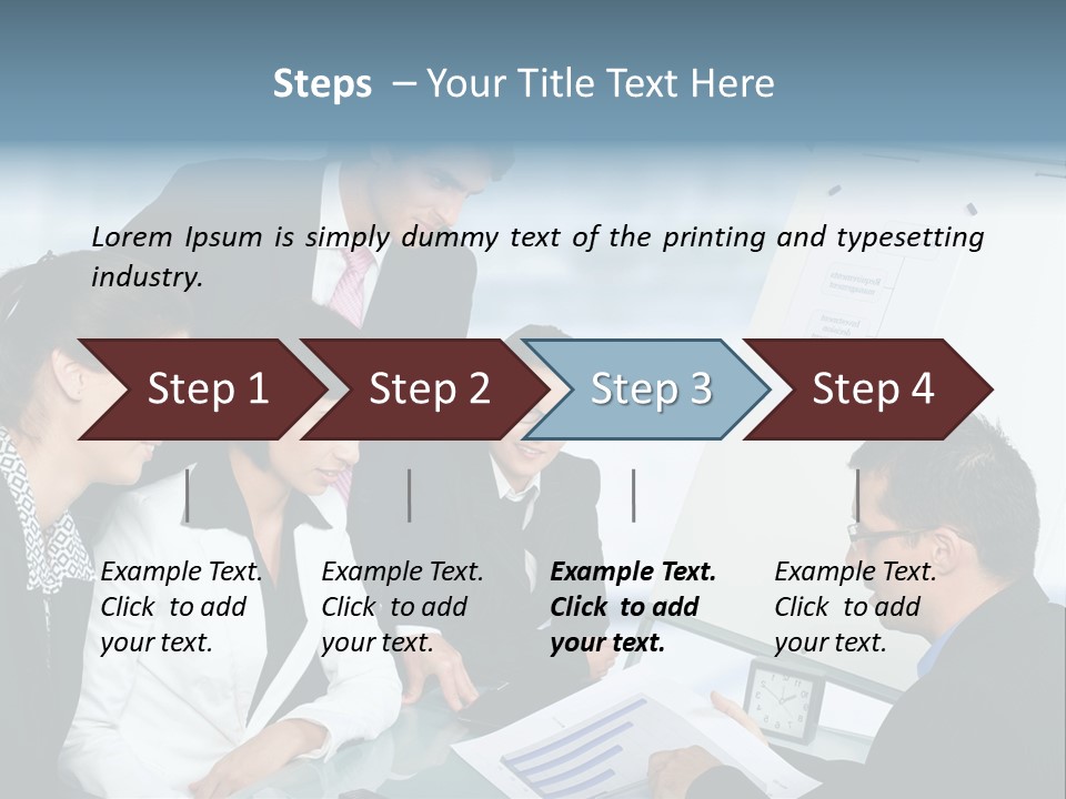 A Group Of Business People Looking At A Presentation PowerPoint Template