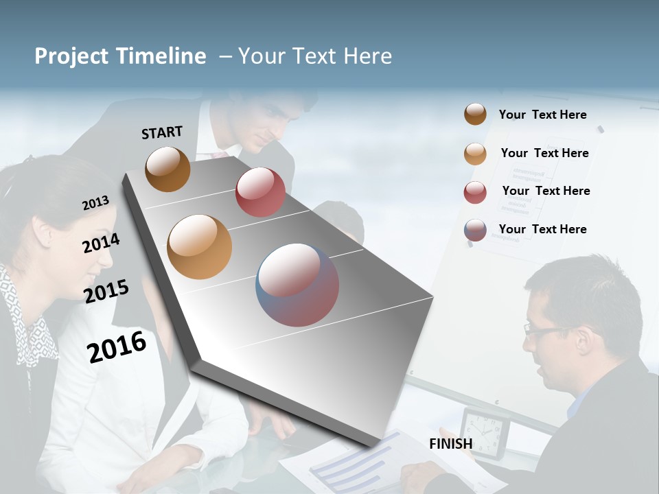 A Group Of Business People Looking At A Presentation PowerPoint Template