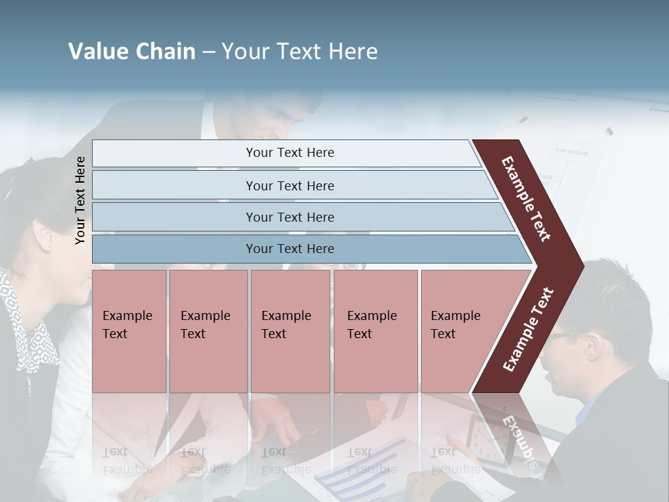 A Group Of Business People Looking At A Presentation PowerPoint Template