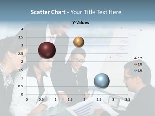 A Group Of Business People Looking At A Presentation PowerPoint Template