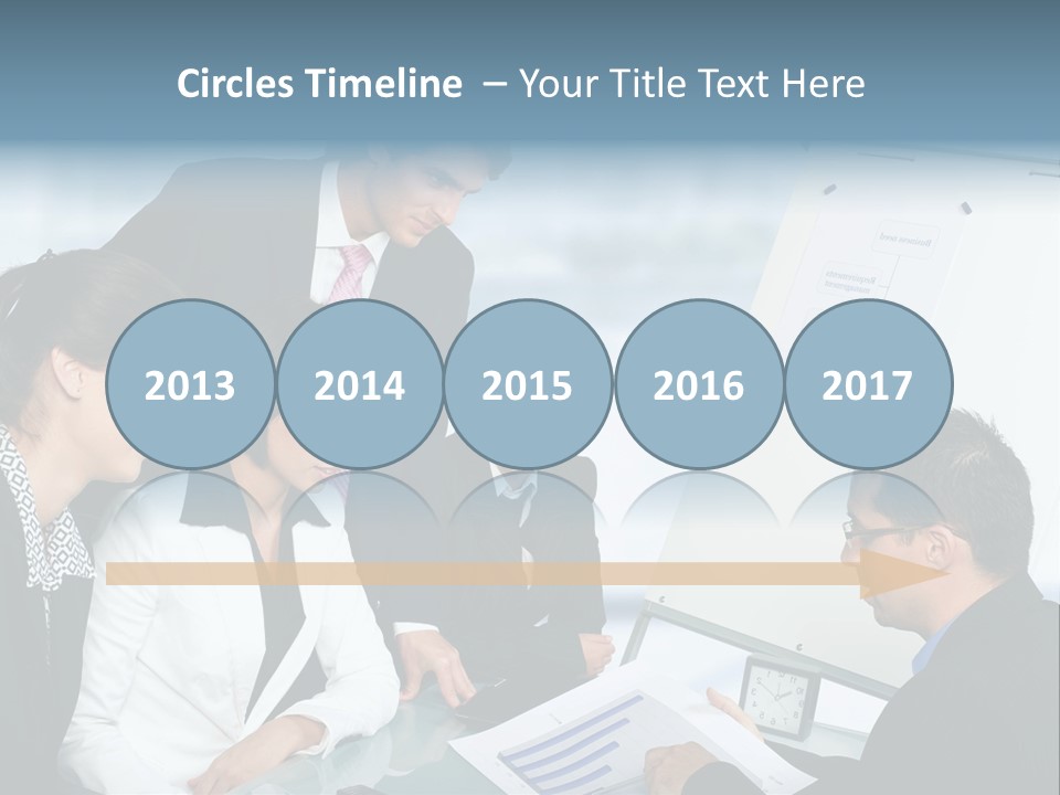 A Group Of Business People Looking At A Presentation PowerPoint Template