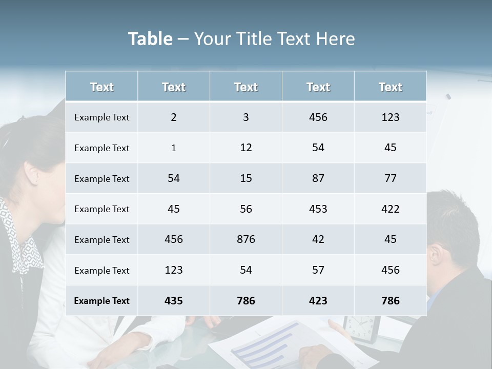A Group Of Business People Looking At A Presentation PowerPoint Template