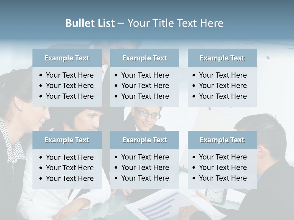 A Group Of Business People Looking At A Presentation PowerPoint Template