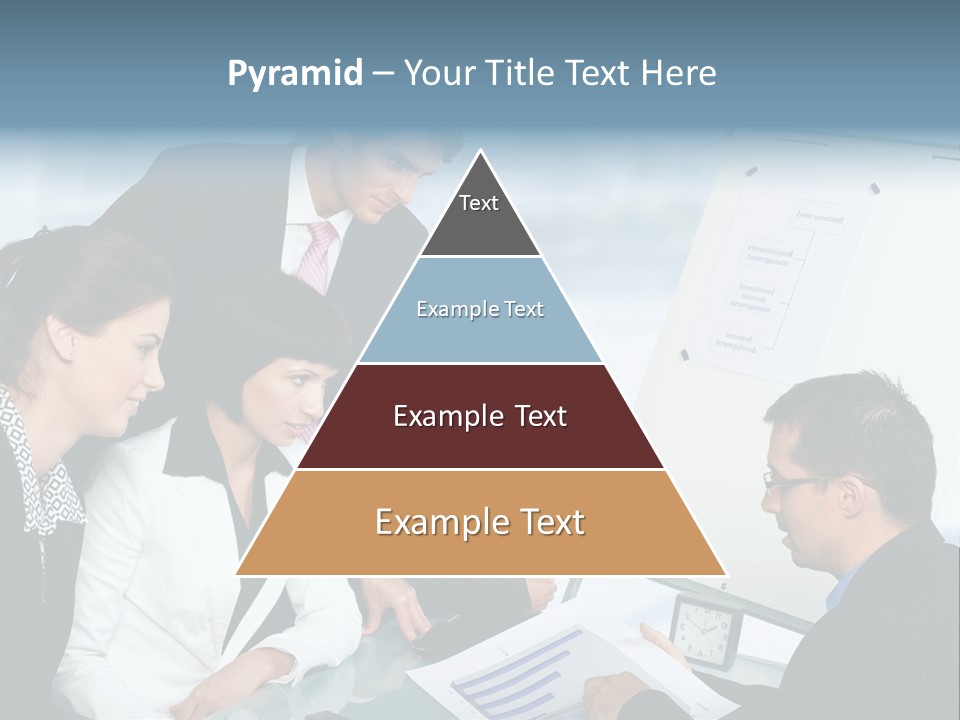 A Group Of Business People Looking At A Presentation PowerPoint Template