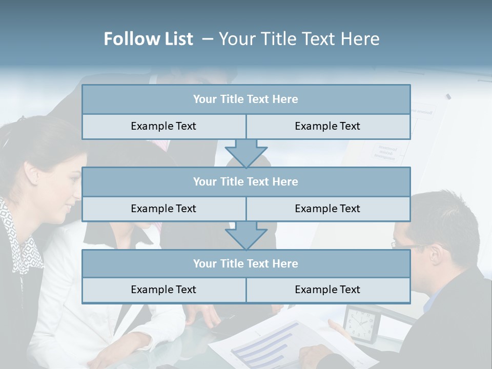 A Group Of Business People Looking At A Presentation PowerPoint Template