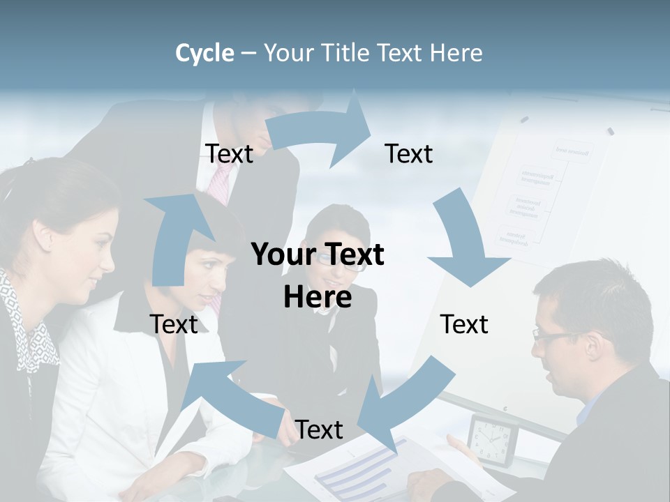 A Group Of Business People Looking At A Presentation PowerPoint Template