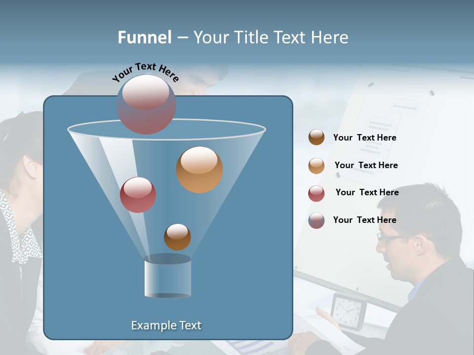 A Group Of Business People Looking At A Presentation PowerPoint Template