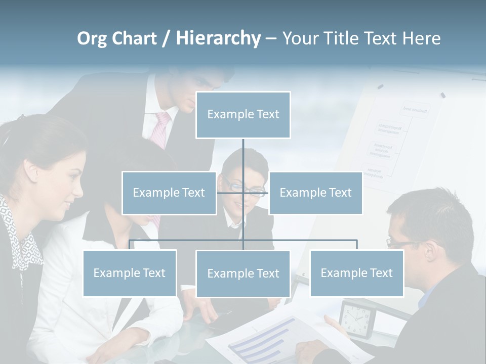 A Group Of Business People Looking At A Presentation PowerPoint Template