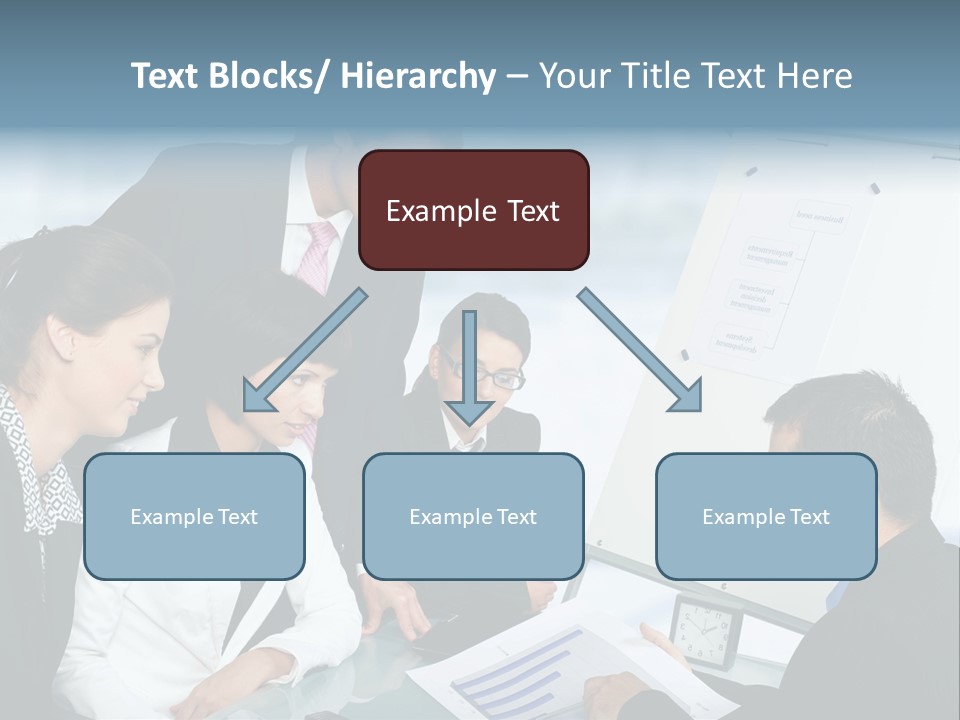 A Group Of Business People Looking At A Presentation PowerPoint Template
