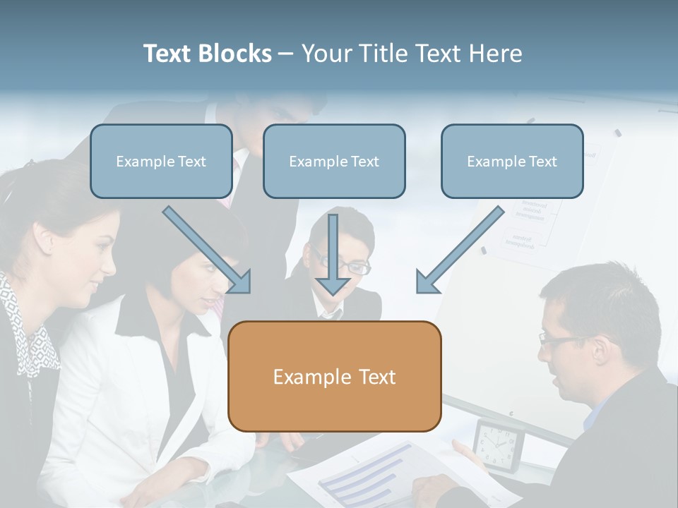 A Group Of Business People Looking At A Presentation PowerPoint Template