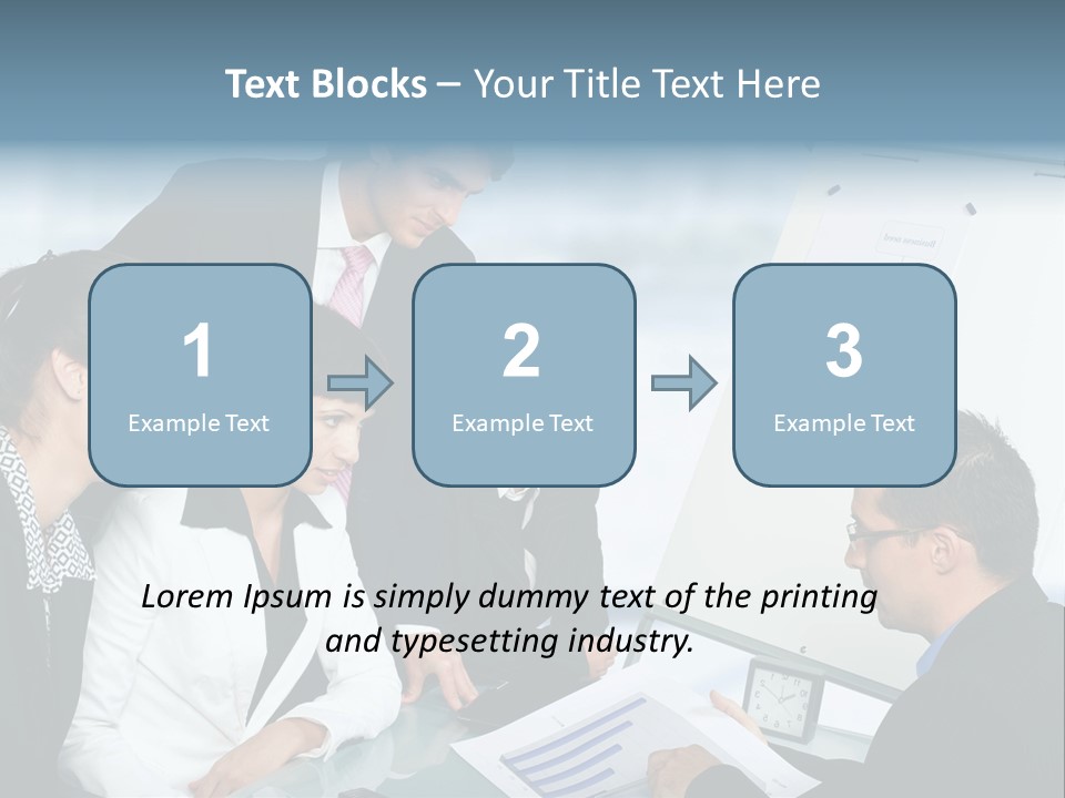 A Group Of Business People Looking At A Presentation PowerPoint Template