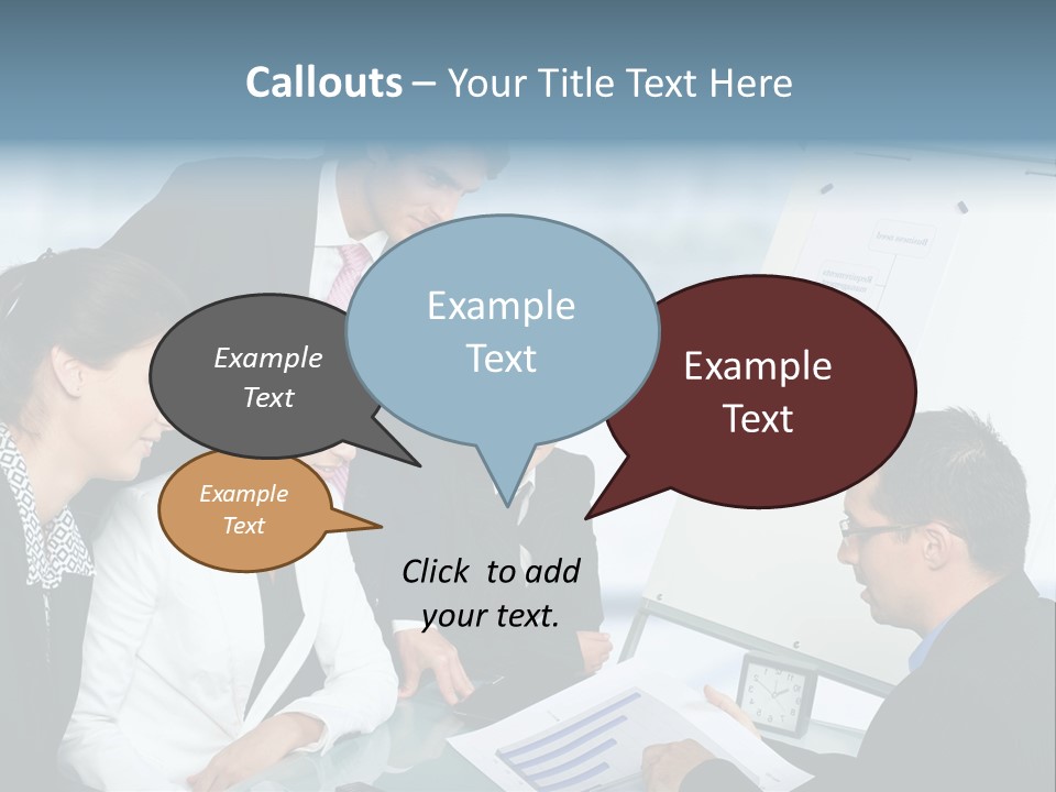 A Group Of Business People Looking At A Presentation PowerPoint Template