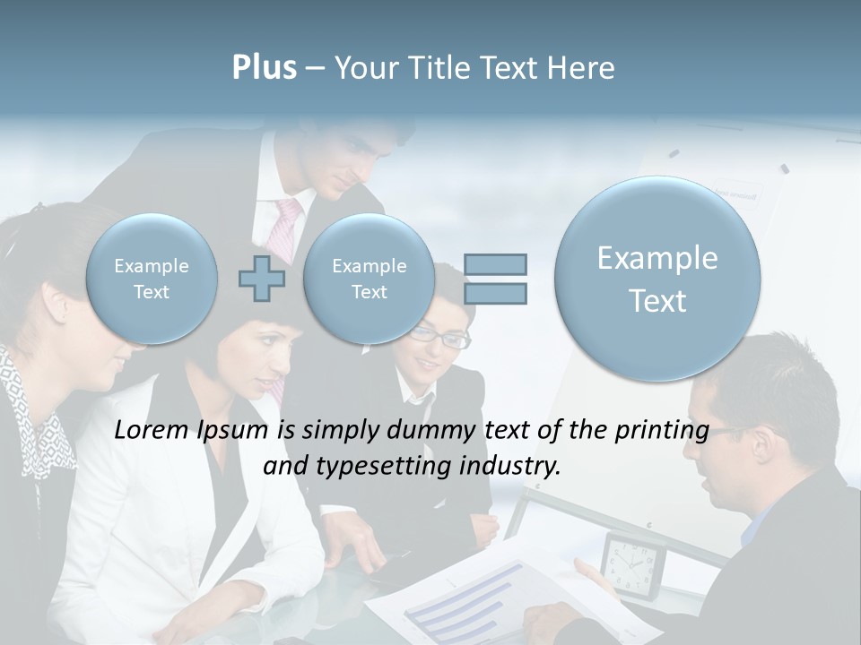 A Group Of Business People Looking At A Presentation PowerPoint Template